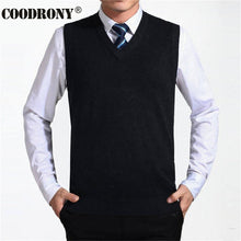 Load image into Gallery viewer, COODRONY 2020 New Arrival Solid Color Sweater Vest Men Cashmere Sweaters Wool Pullover Men Brand V-Neck Sleeveless Jersey Hombre