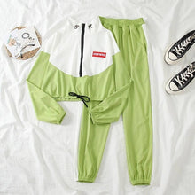 Load image into Gallery viewer, Spring Autumn Korean Suit Female Casual Weird Girl Hip Hop Slim Fashion Casual Sports Harajuku Style Two-piece Suit Women Tops
