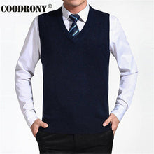 Load image into Gallery viewer, COODRONY 2020 New Arrival Solid Color Sweater Vest Men Cashmere Sweaters Wool Pullover Men Brand V-Neck Sleeveless Jersey Hombre
