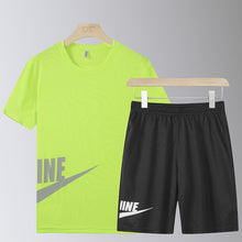 Load image into Gallery viewer, Casual Male Tracksuit Clothing Summer Men Set Fitness Suit Sporting Suits Short Sleeve T Shirt + Shorts Quick Drying 2 Piece Set
