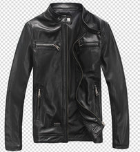 Load image into Gallery viewer, YOLANFAIRY Spring Autumn Men&#39;s Genuine Leather Jacket Short Slim Motocycle Jackets For Men Outerwear jaqueta de couro MF030
