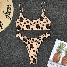 Load image into Gallery viewer, De piel de serpiente Bikini mujeres traje de baño de Bikini Sexy Biquini traje de baño empuja hacia arriba el traje de baño mujer ropa natación Bikini mujeres
