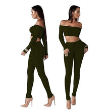 Load image into Gallery viewer, Women Knitted Lounge Wear Sets 2pcs Crop Top  Suit Ladies  Tracksuit Set Autumn Casual Streetwear Clubwear
