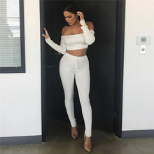 Load image into Gallery viewer, Women Knitted Lounge Wear Sets 2pcs Crop Top  Suit Ladies  Tracksuit Set Autumn Casual Streetwear Clubwear
